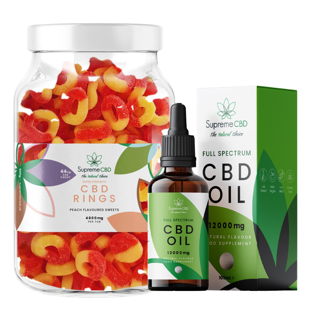 SupremeCBD 12000mg CBD Oil with Peach Rings bundle