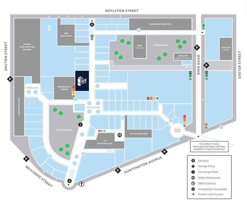 Plan intérieur du parcours de View Boston