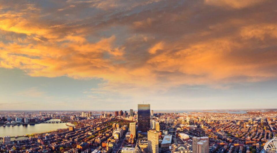Vue panoramique de Boston depuis le View Boston Observation Deck