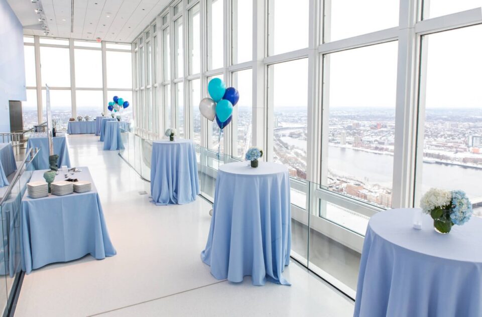 Event space with Boston skyline views at View Boston