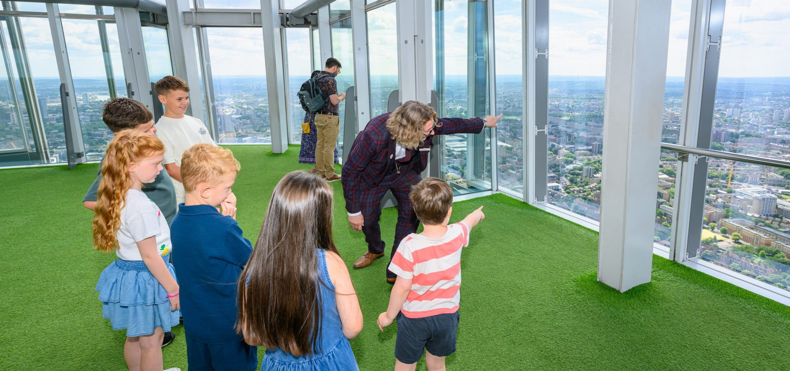 Children exploring the indoor viewing area at The View from The Shard