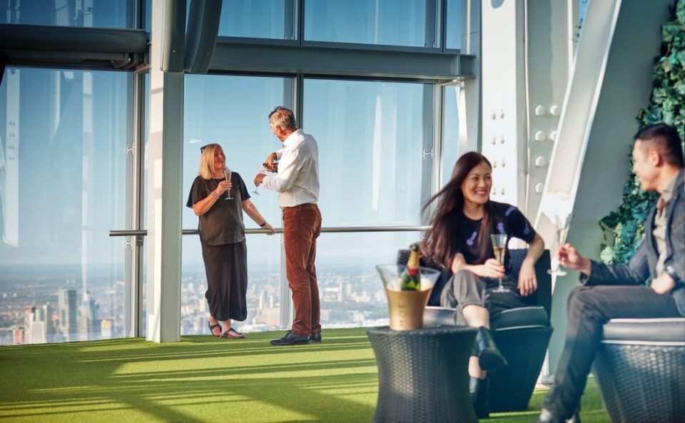 Open-air Skydeck looking across London's skyline from The Shard