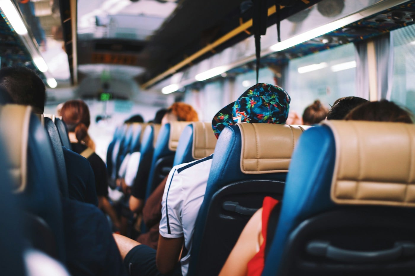 Passengers inside a coach