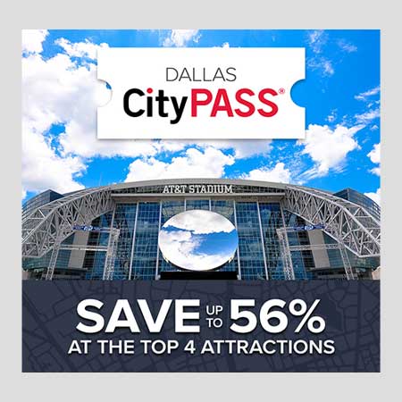 Dallas CityPASS promotional image featuring AT&T Stadium