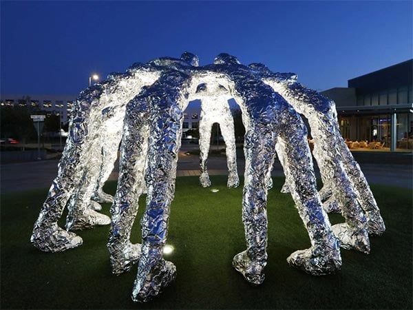 Huddle artwork by Friedman in the stadium collection