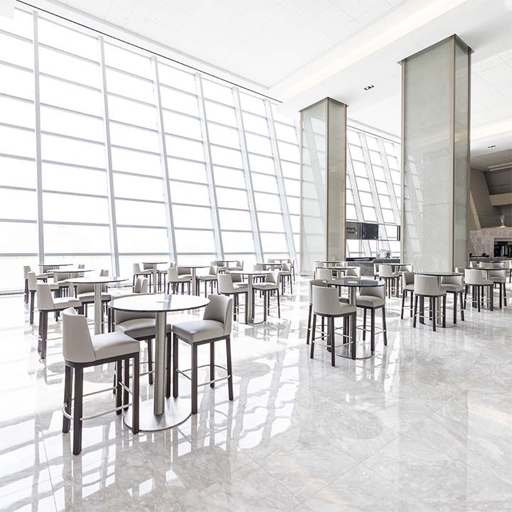 Seating and concourse area inside AT&T Stadium