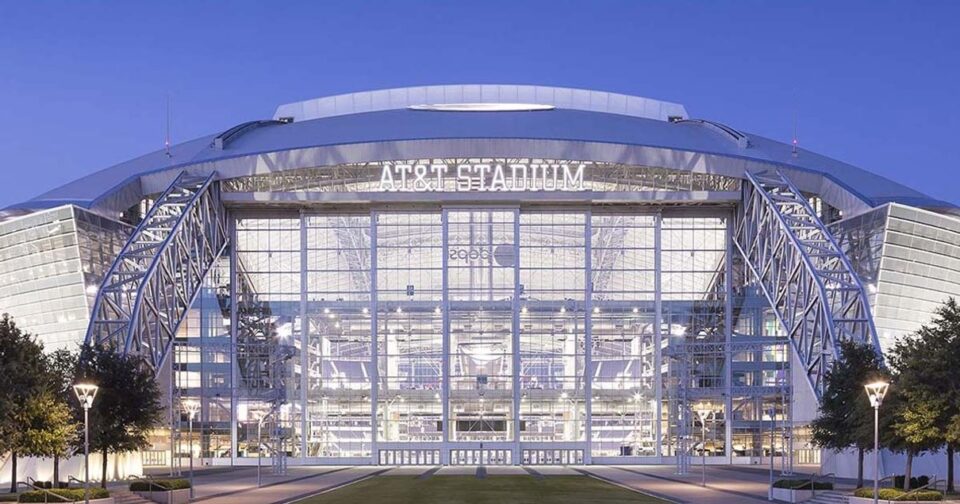 Interior view of AT&T Stadium from the stands