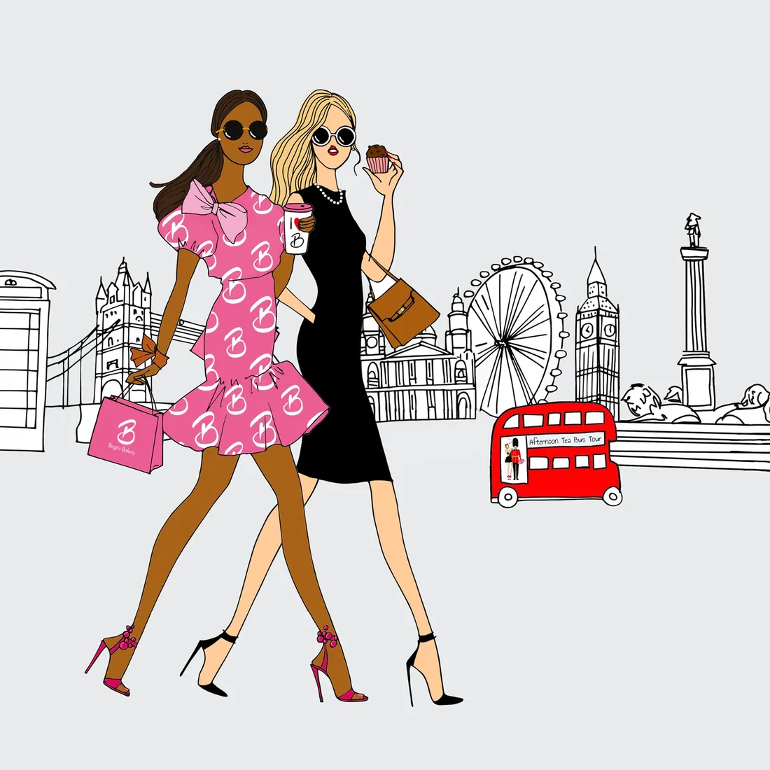 Guests sharing afternoon tea aboard a sightseeing bus