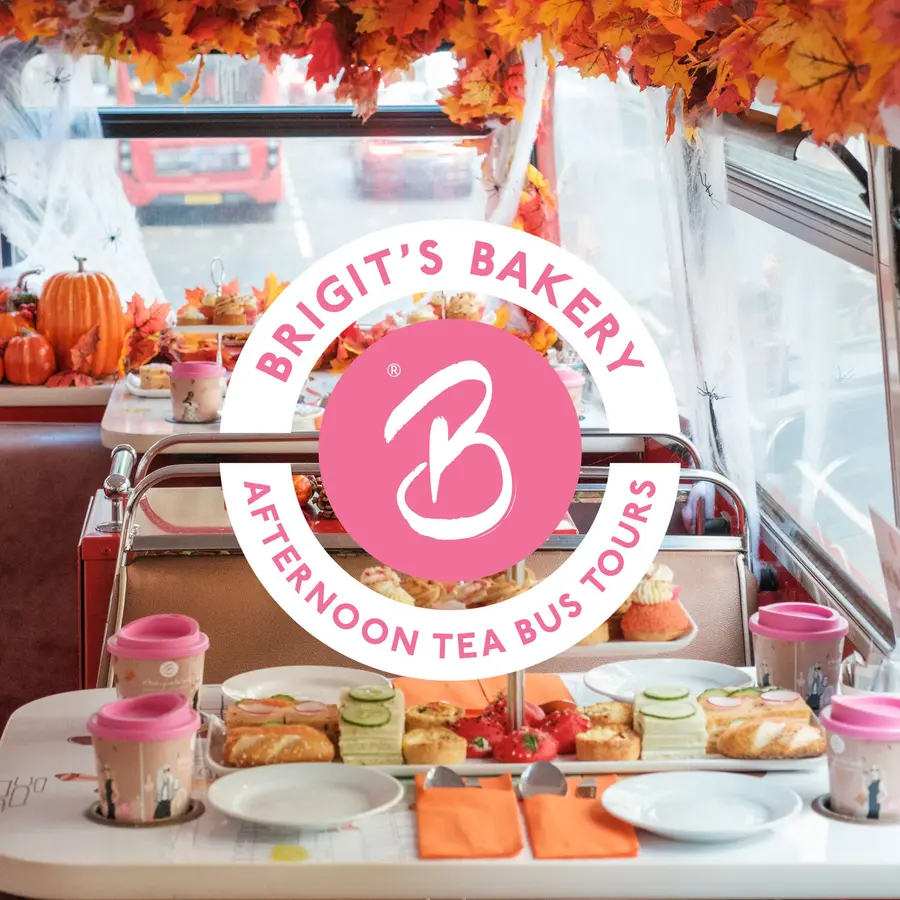 Afternoon tea guests on a London bus tour