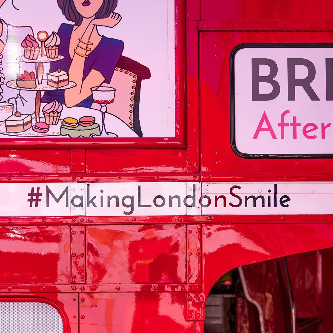 The afternoon tea bus travelling through London