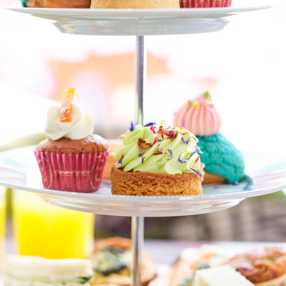 Afternoon tea setting inside Brigit’s Bakery Covent Garden