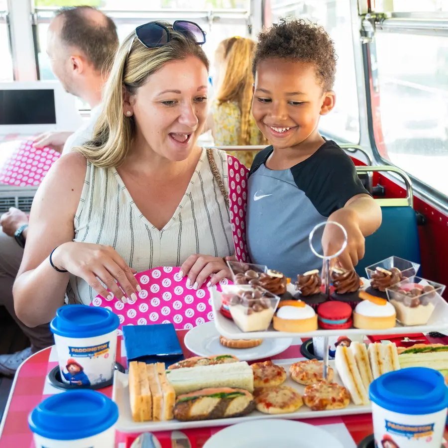 Paddington themed afternoon tea bus tour interior