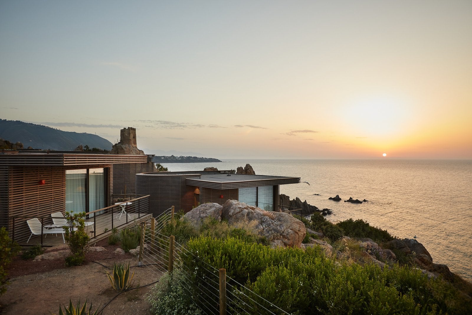 Club Med Cefalù accommodation overlooking the sea at sunset