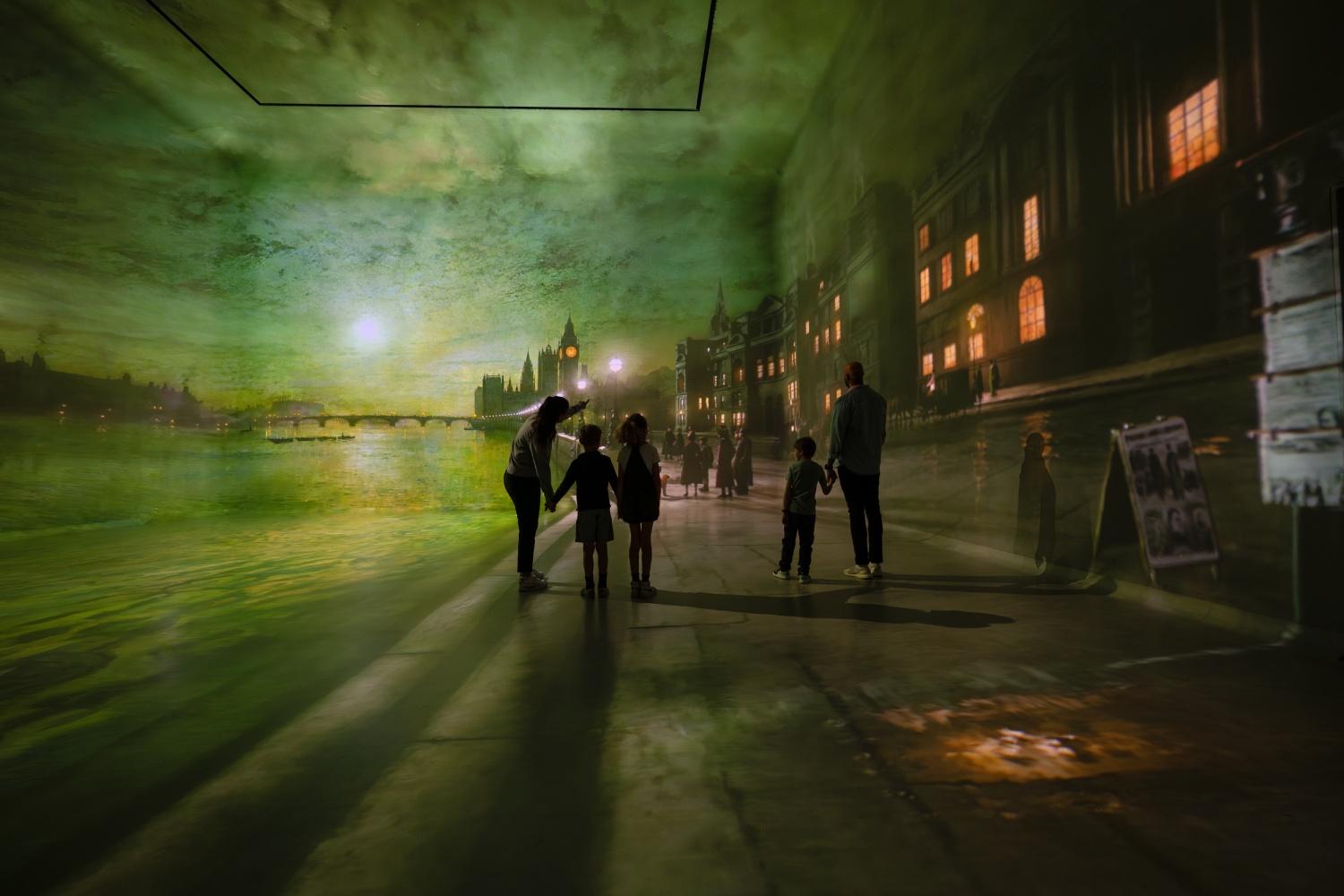 Projected London bridge artwork in a Frameless gallery