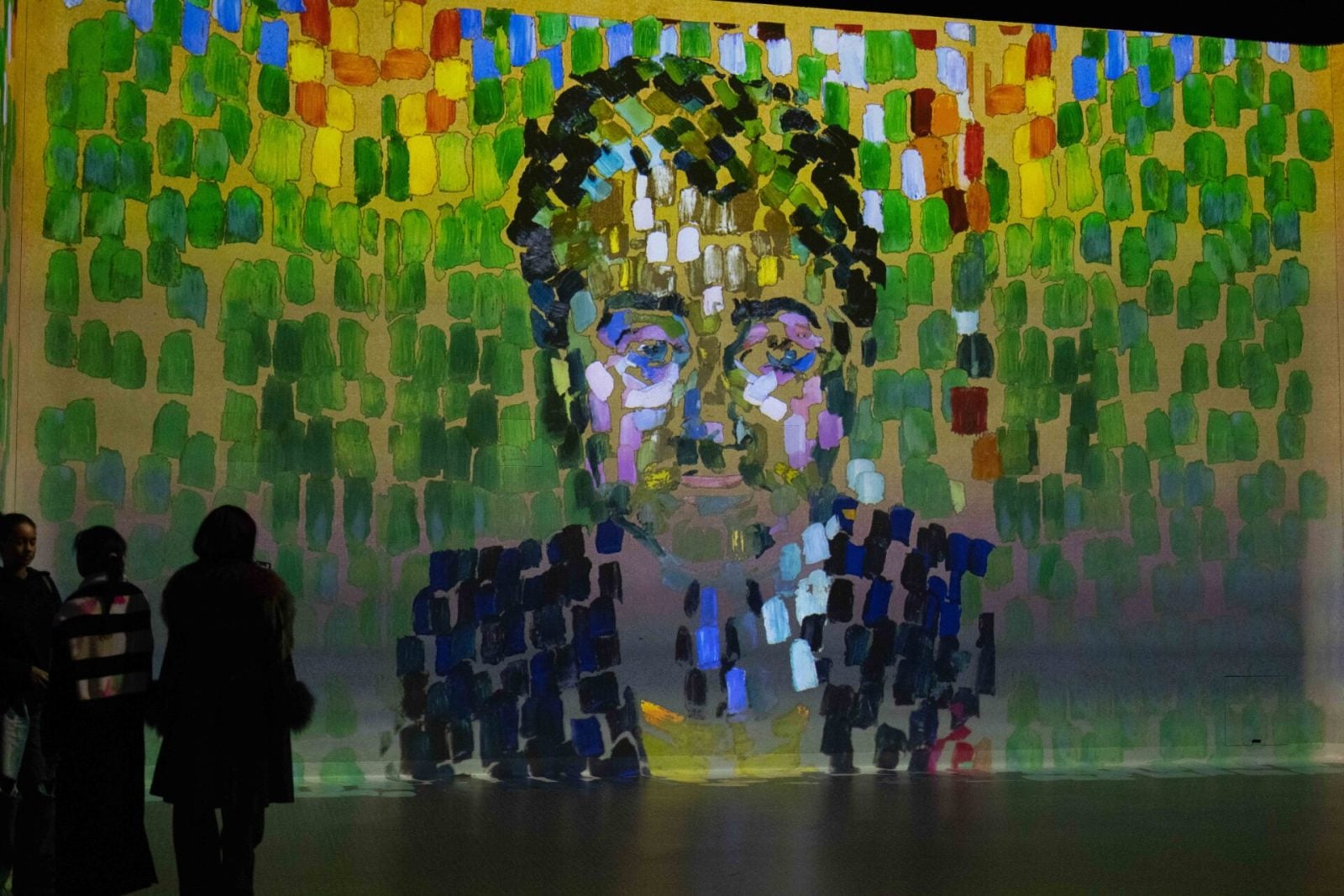 Projected abstract painted portrait in the Frameless gallery