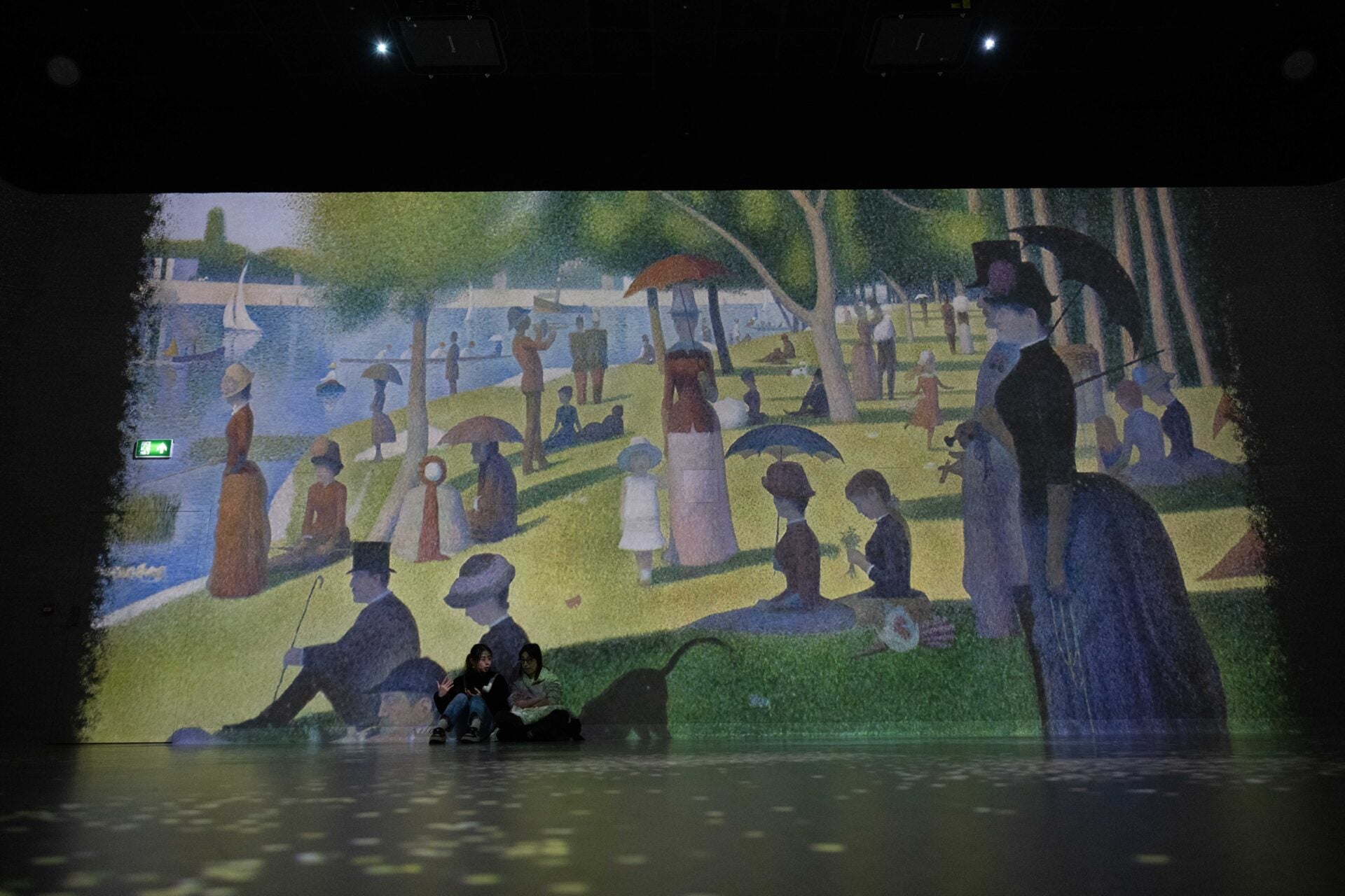 Pointillist artwork projection in a Frameless gallery