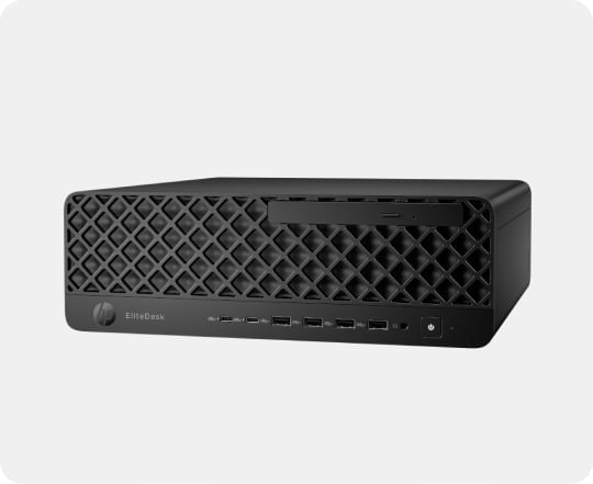 HP desktop computer in a work setup