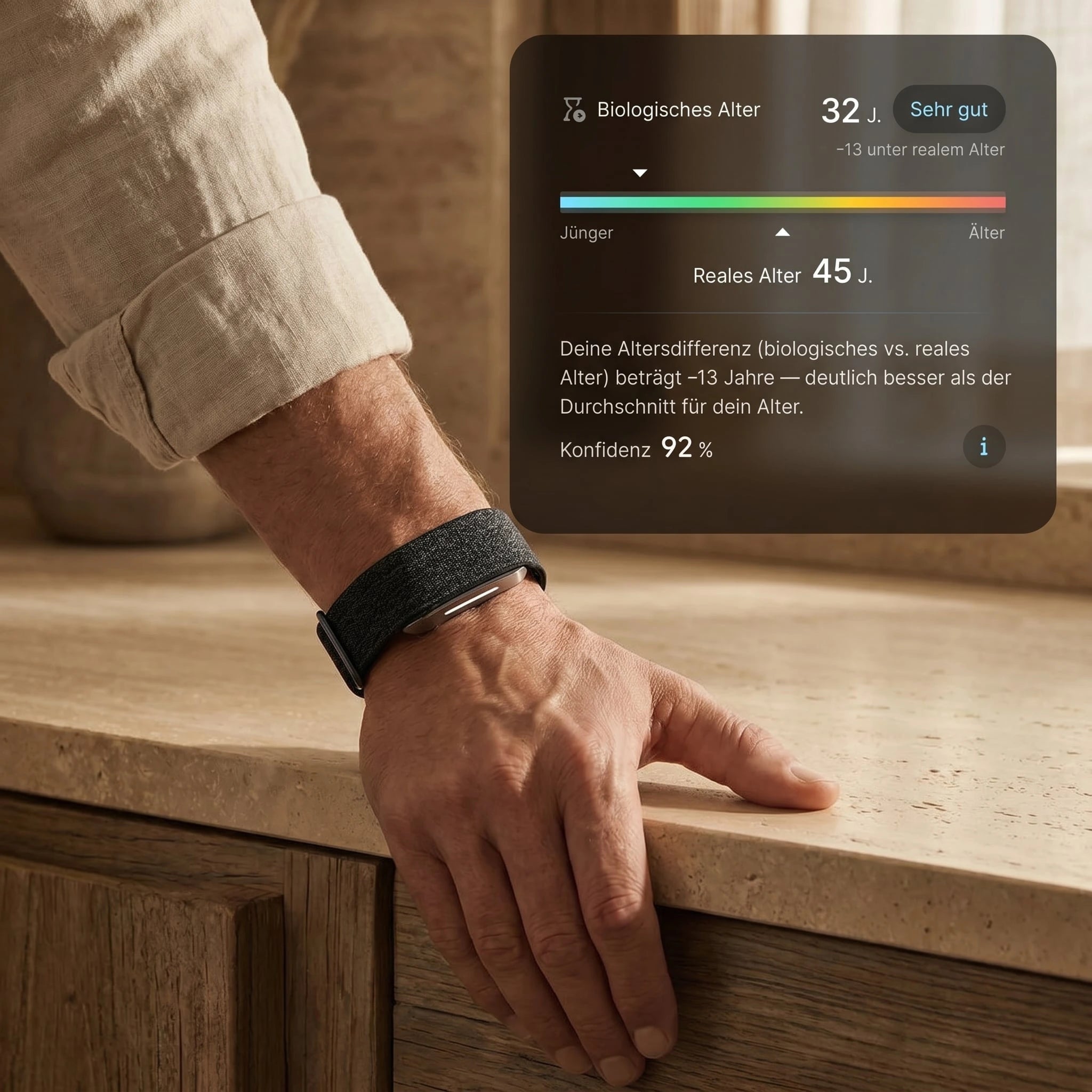 Hume Body Check Waage mit Füßen auf den Elektroden