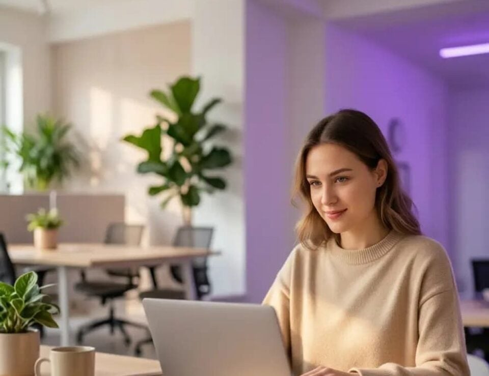 Frilansare som arbetar med laptop för fakturering utan företag