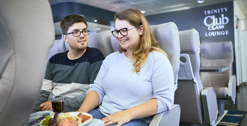 Club Class seating aboard Dublin Swift