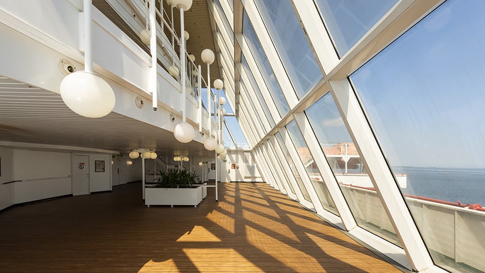 Passenger promenade aboard Irish Ferries Isle of Inishmore