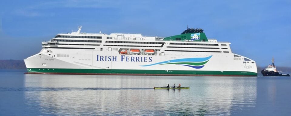 Rowers beside W. B. Yeats at sea