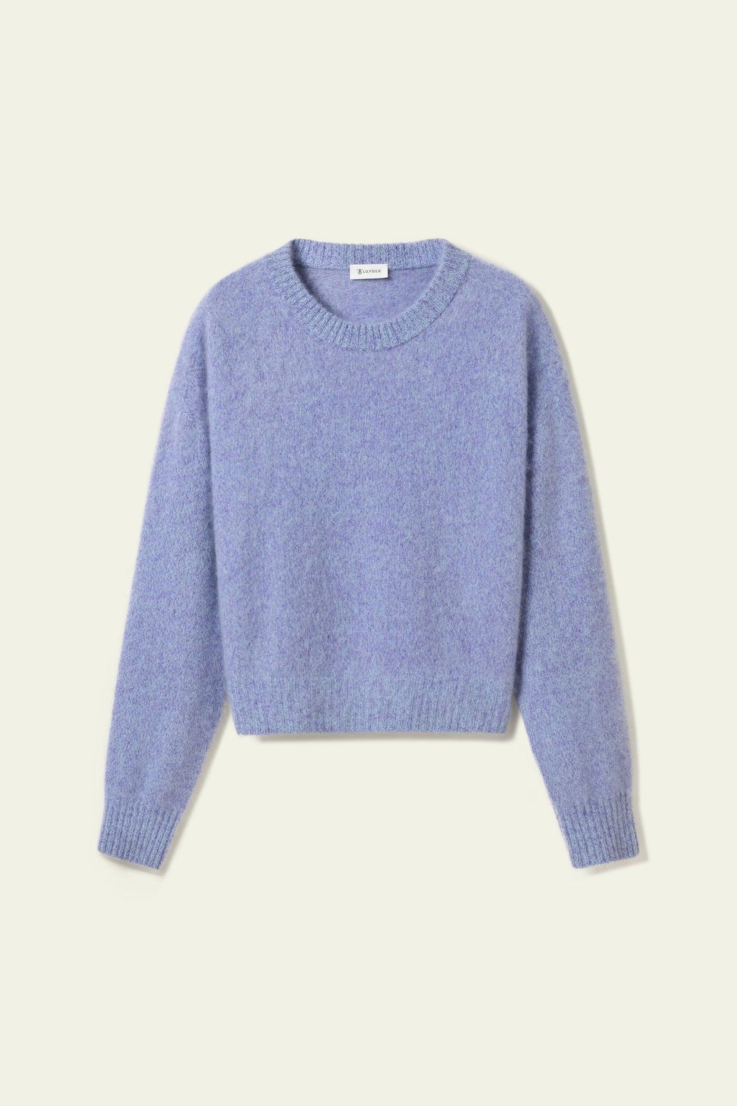 Pull bicolore en cachemire brossé Lilysilk dans ses tons bleu et brun