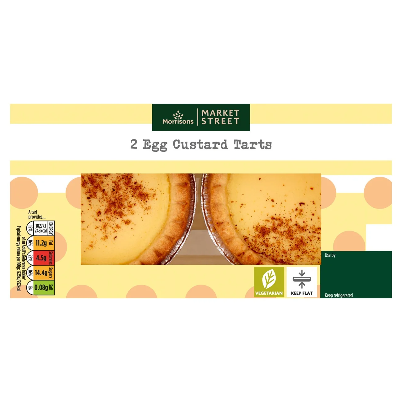 Market Street 2 Egg Custard Tarts in bakery packaging
