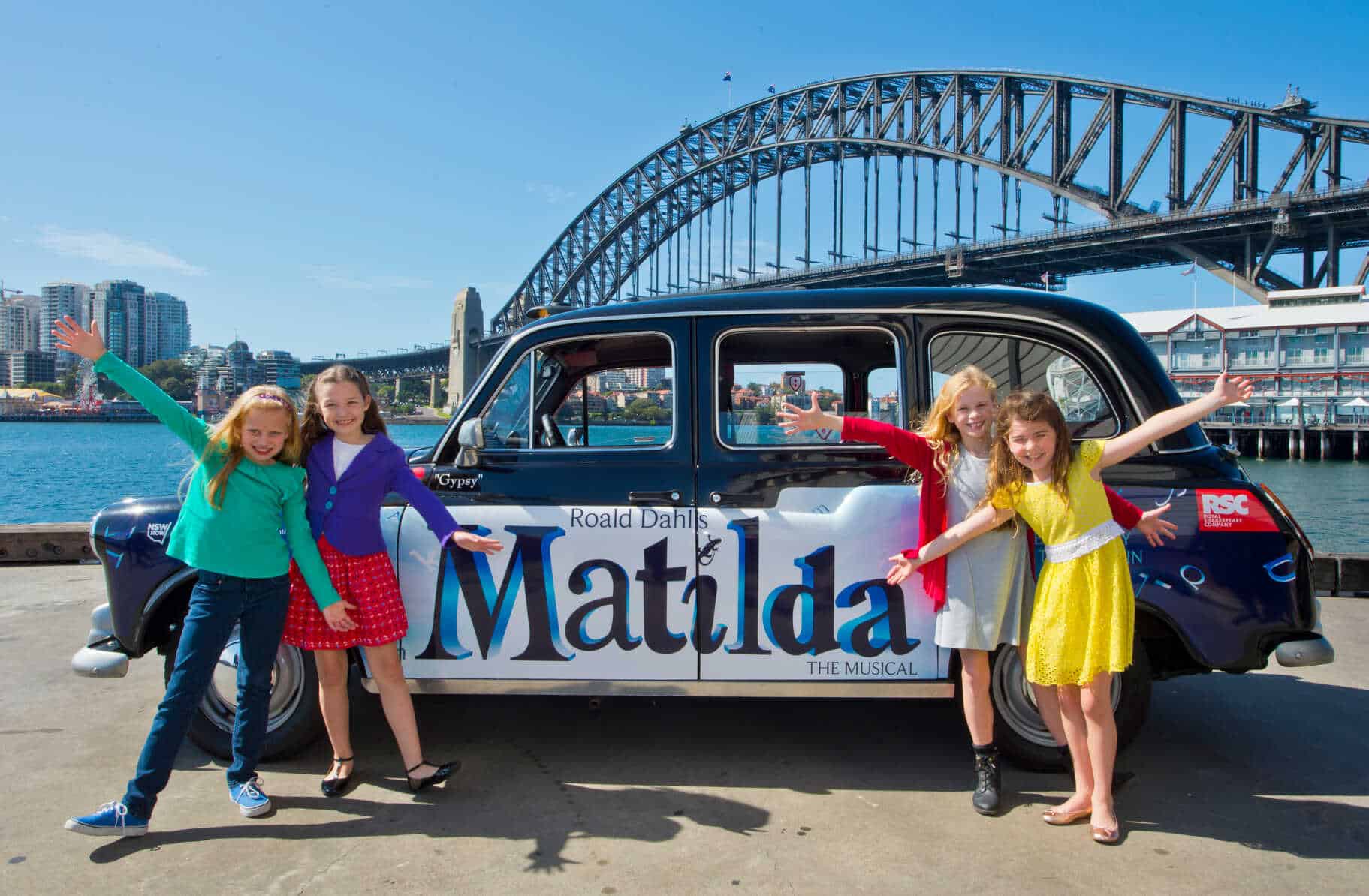 Young performers from an earlier Matilda production