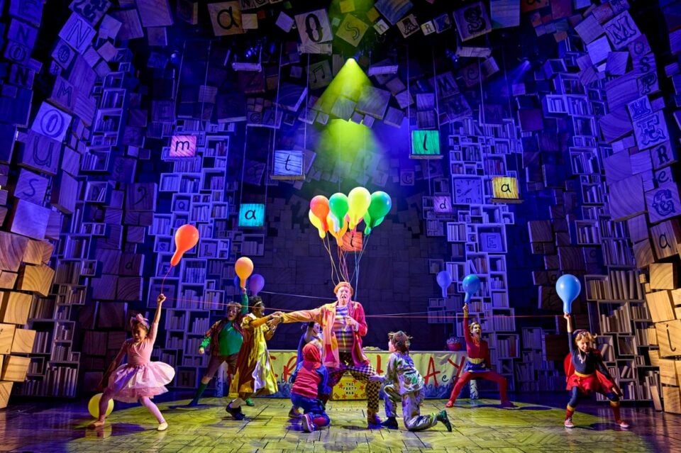 Matilda cast on stage during the London production