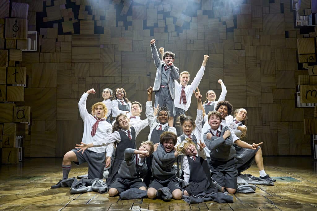 A company moment in the London Matilda production
