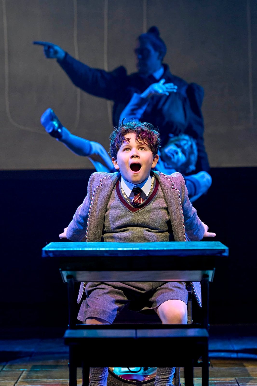 Matilda cast members in a stage moment