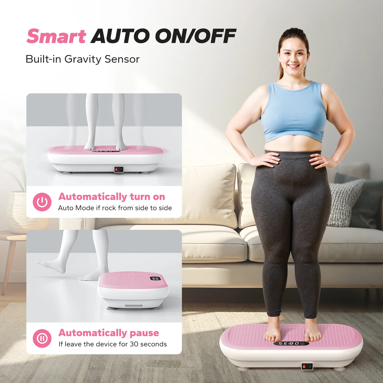 Merach 2440 vibration plate with resistance bands