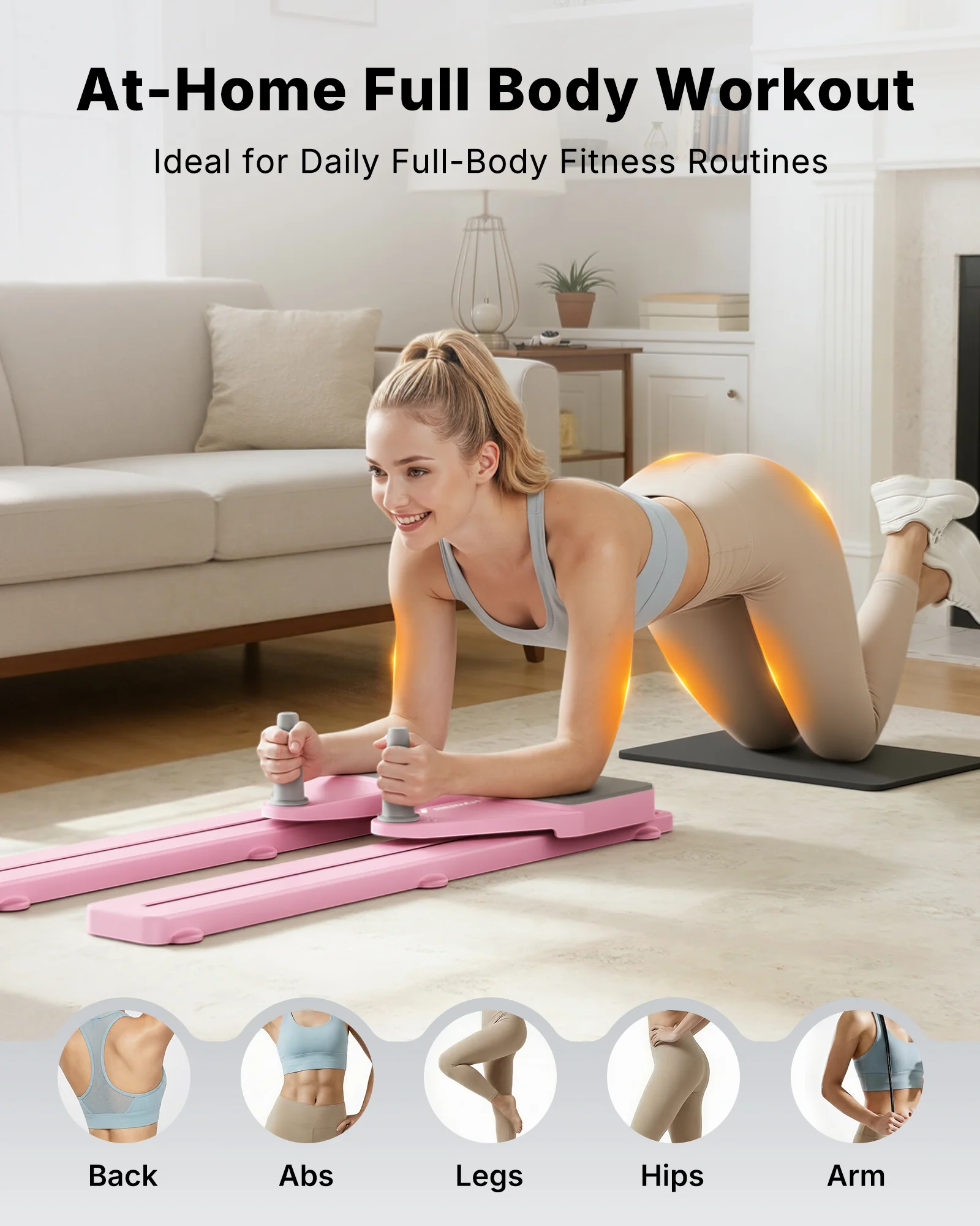 Merach Pilates board and included accessories