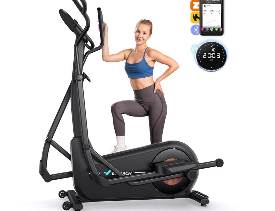 Woman using the Merach E27B1 elliptical trainer