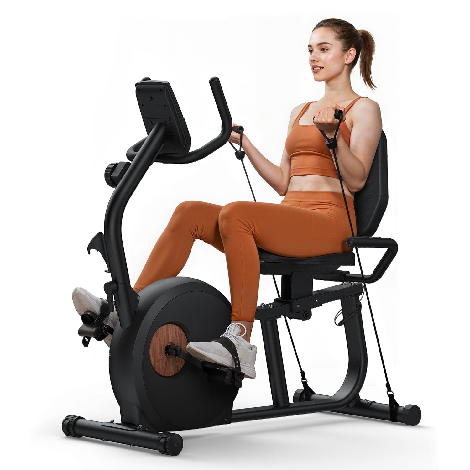 Merach S23B1 recumbent exercise bike shown from a gallery angle