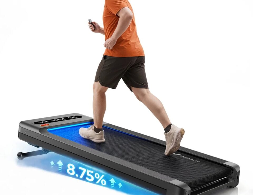 Merach UltraWalk W60 Plus walking pad shown in a home setting