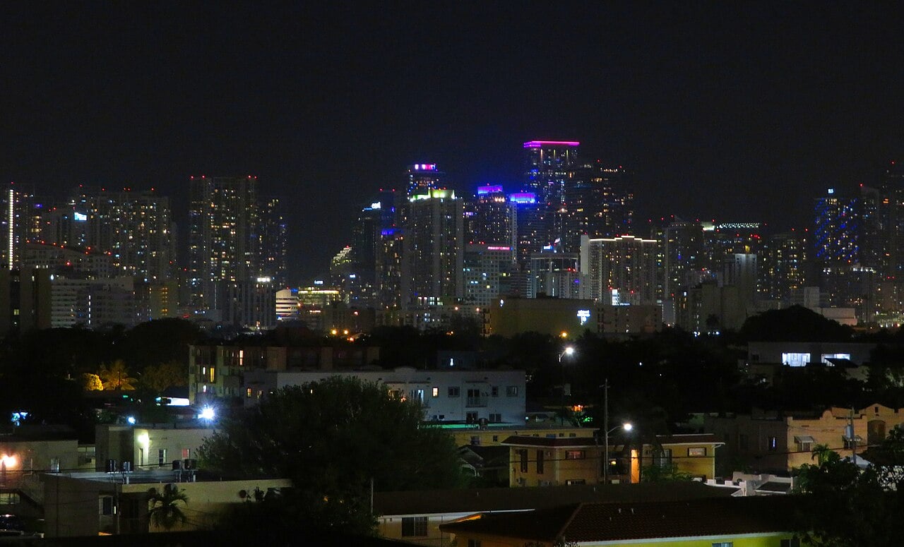 Downtown Miami viewed from LoanDepot Park