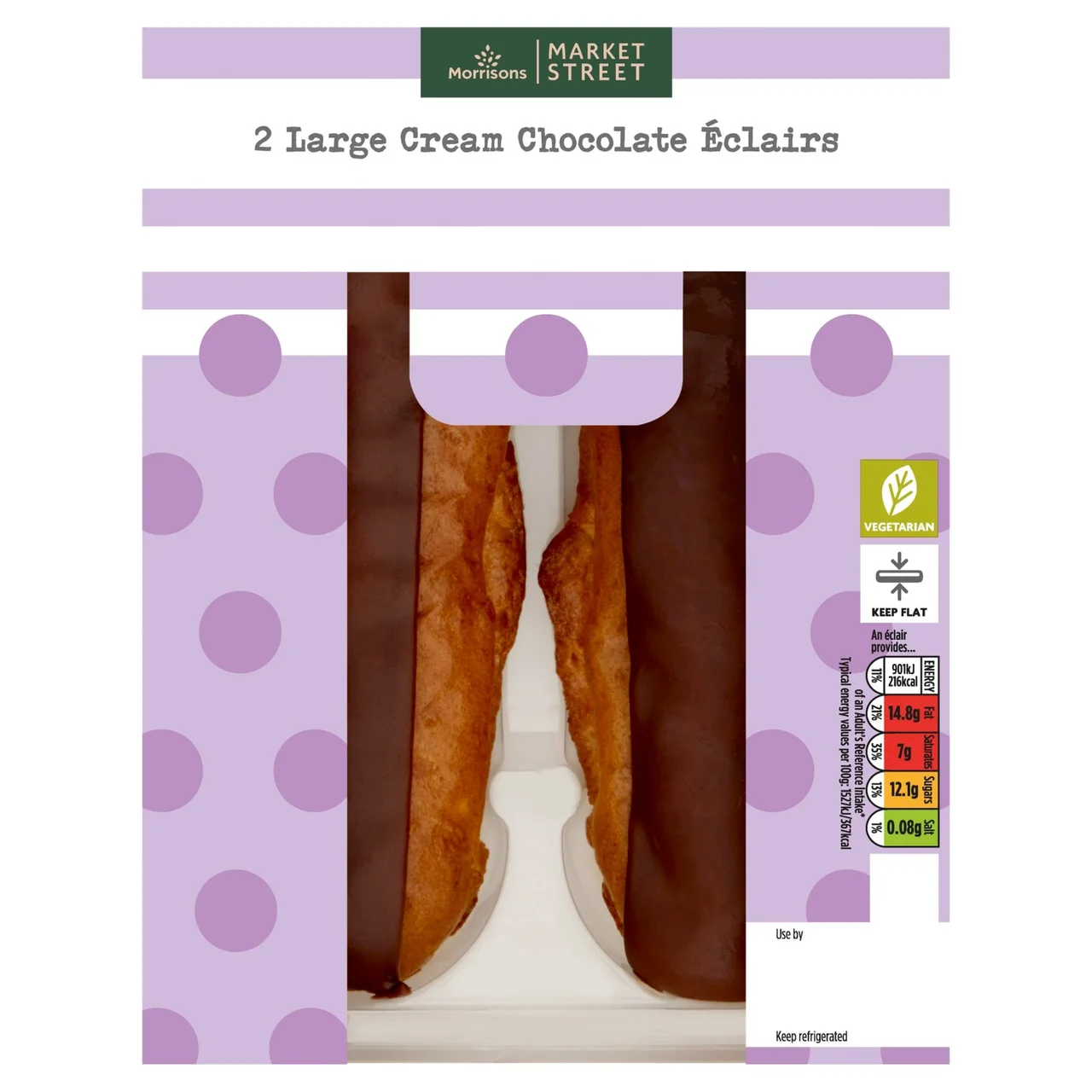 Morrisons Large Chocolate Eclairs pack