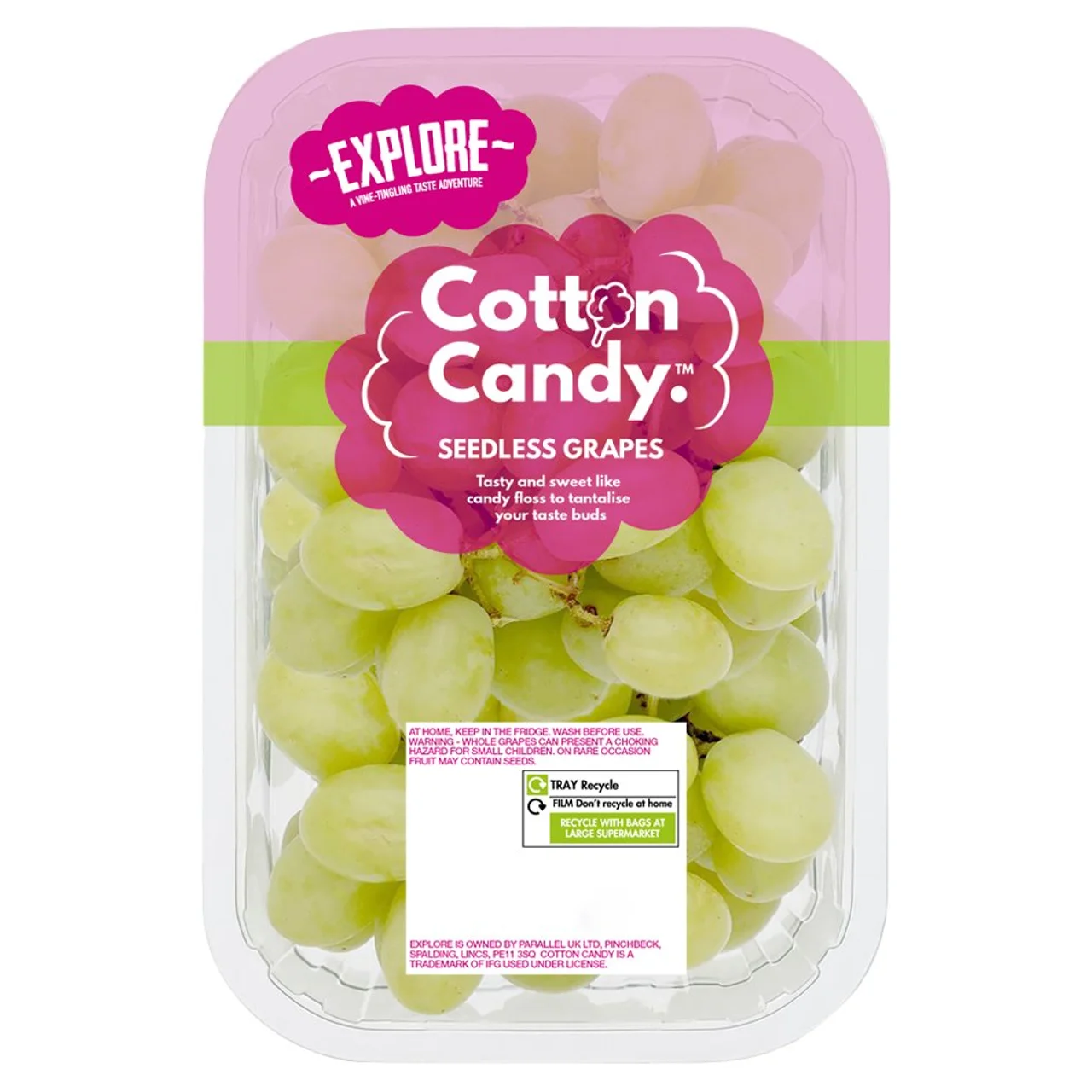 Punnet of Cotton Candy seedless grapes