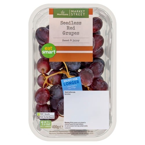 Punnet of red grapes from the Morrisons fresh produce range