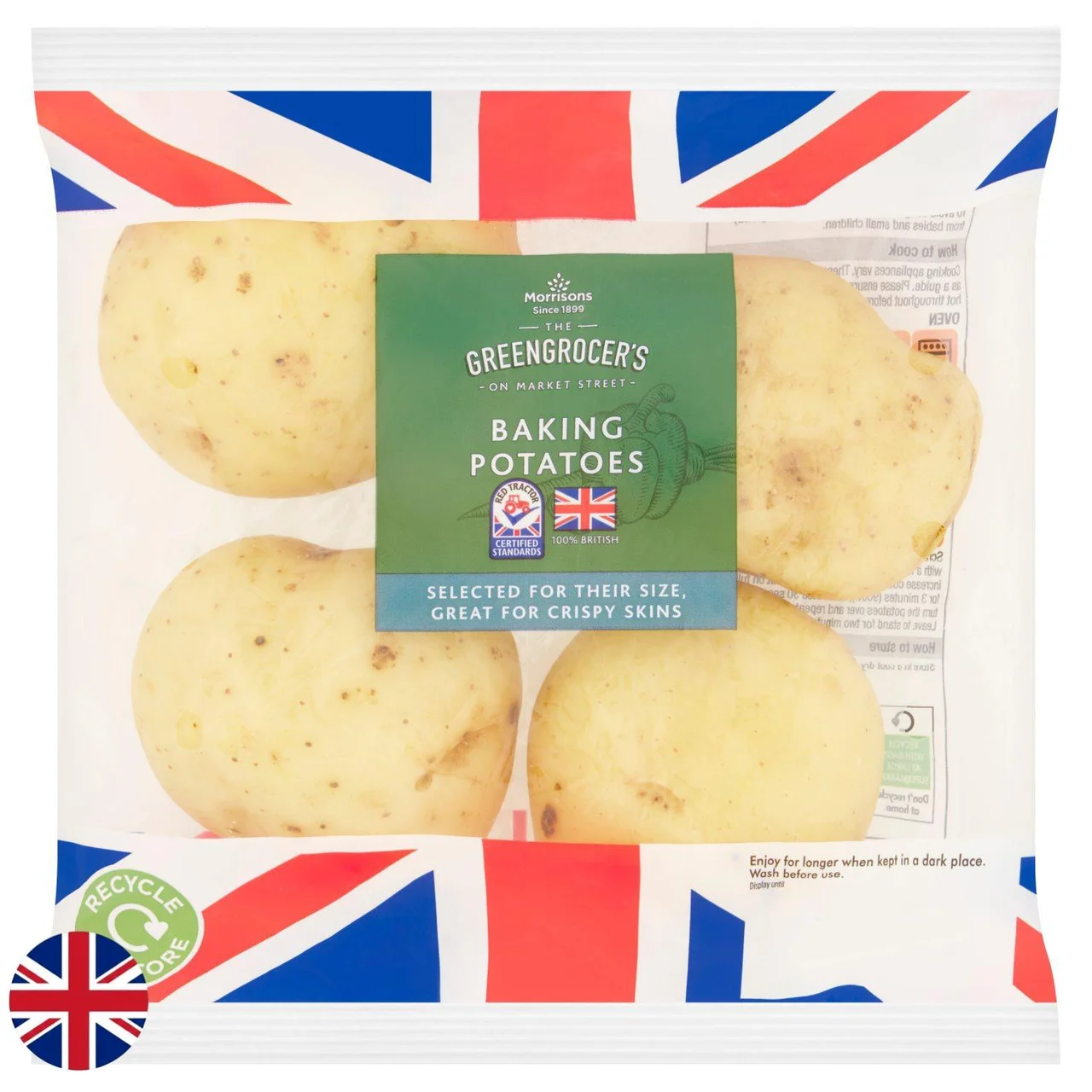 Morrisons Market Street baking potatoes in a produce bag