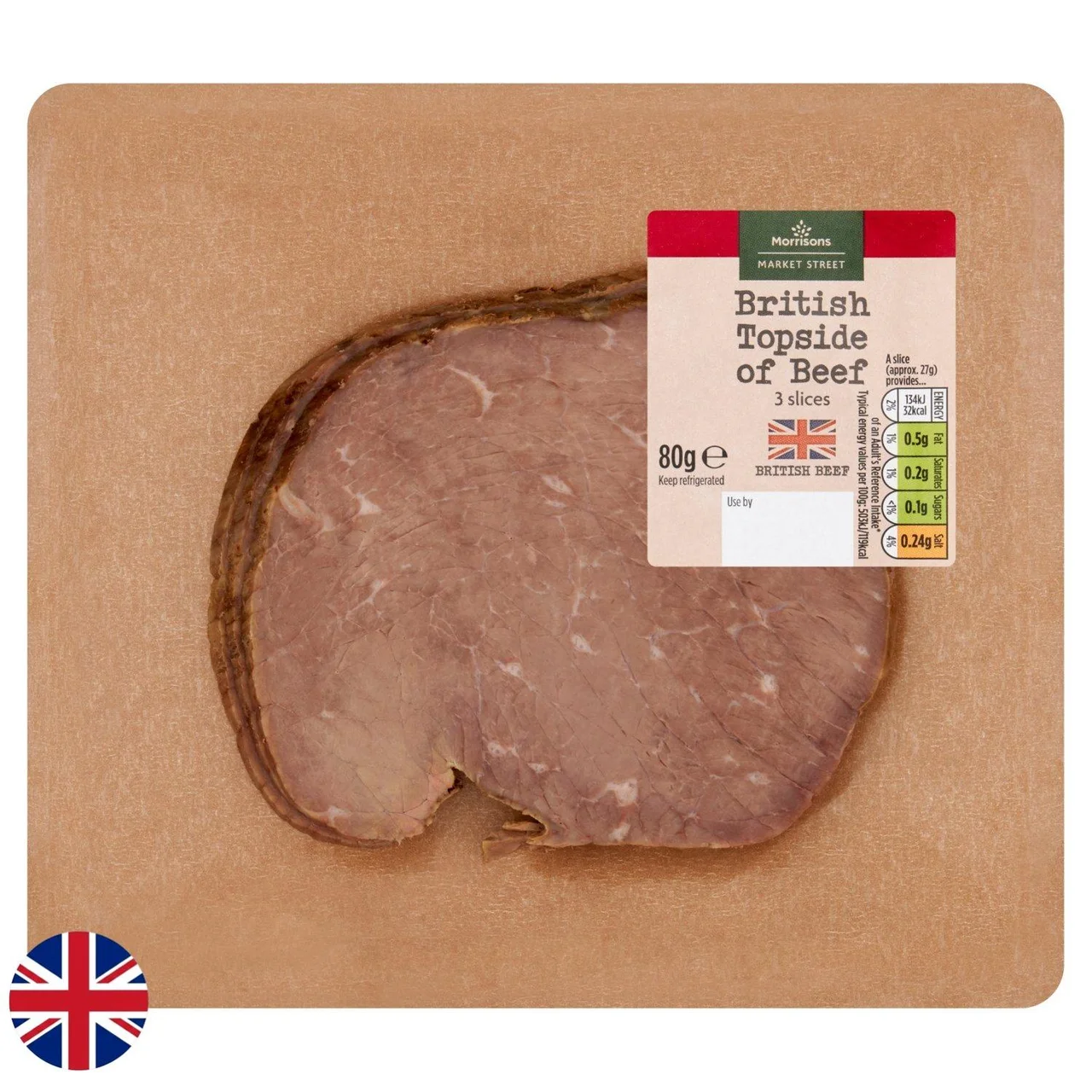 Pack of Market Street Deli British topside of beef