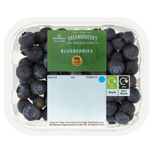 Blueberries in a punnet as a fresh fruit option