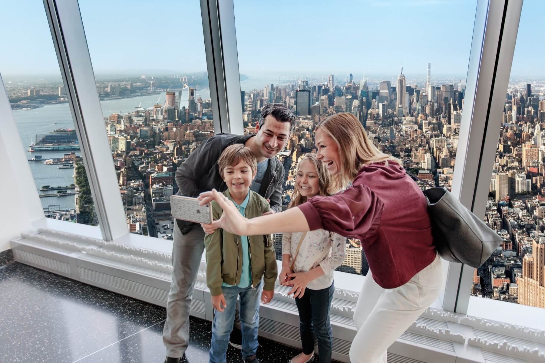Visitors enjoying the view from the observatory