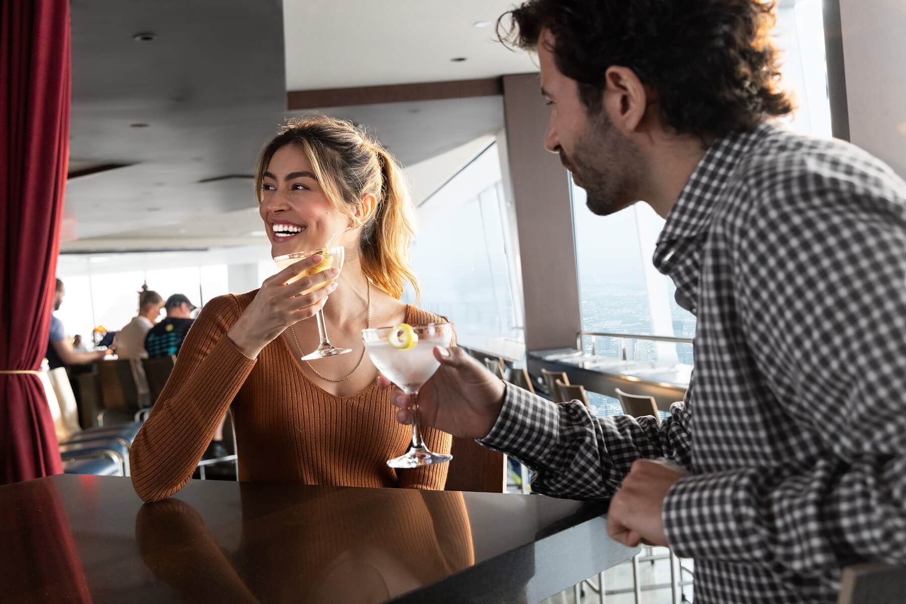 Guests dining together at One World Observatory