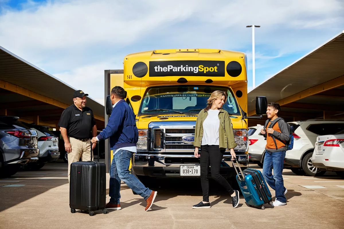 Airport parking shuttle bus