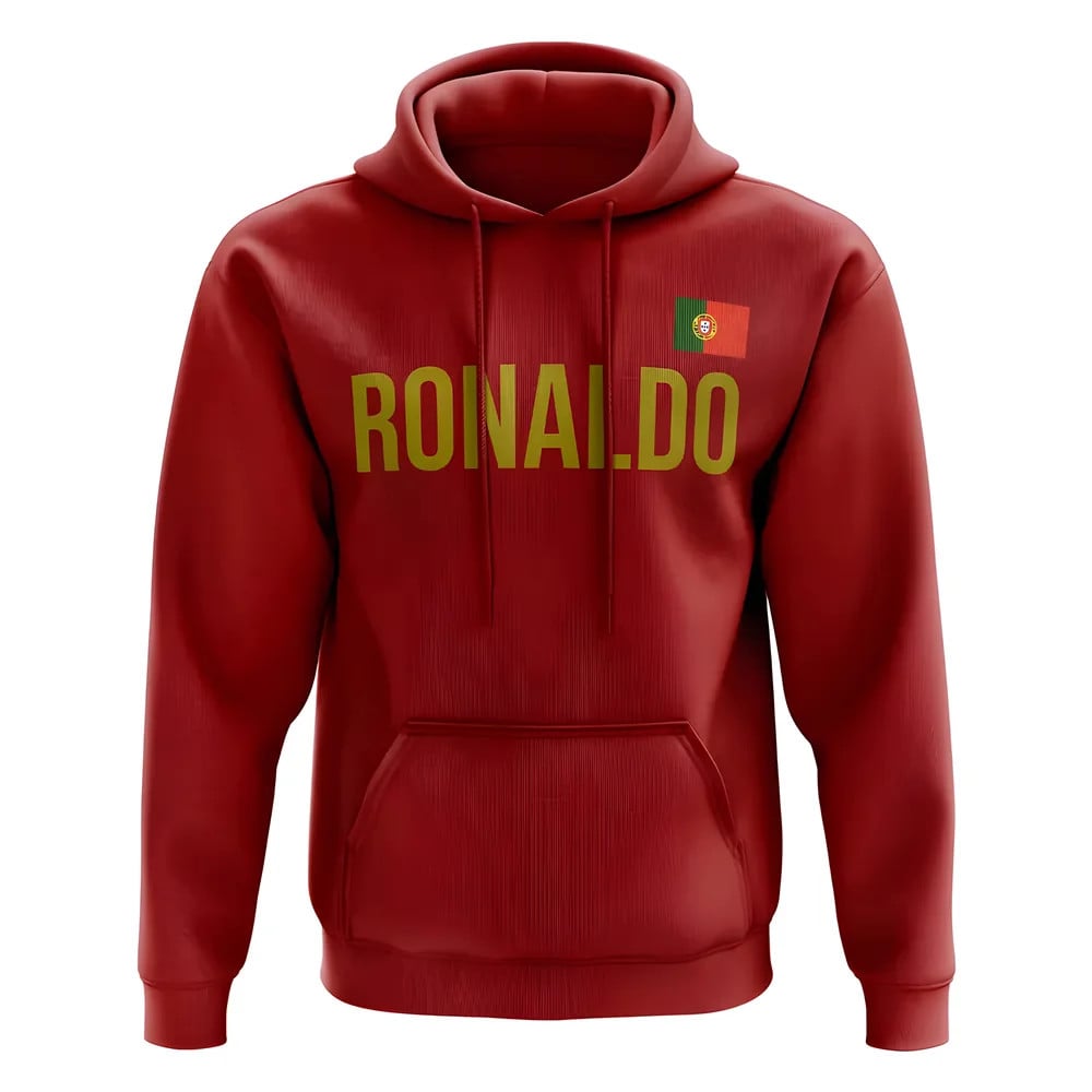 Red Cristiano Ronaldo Portugal name hoody