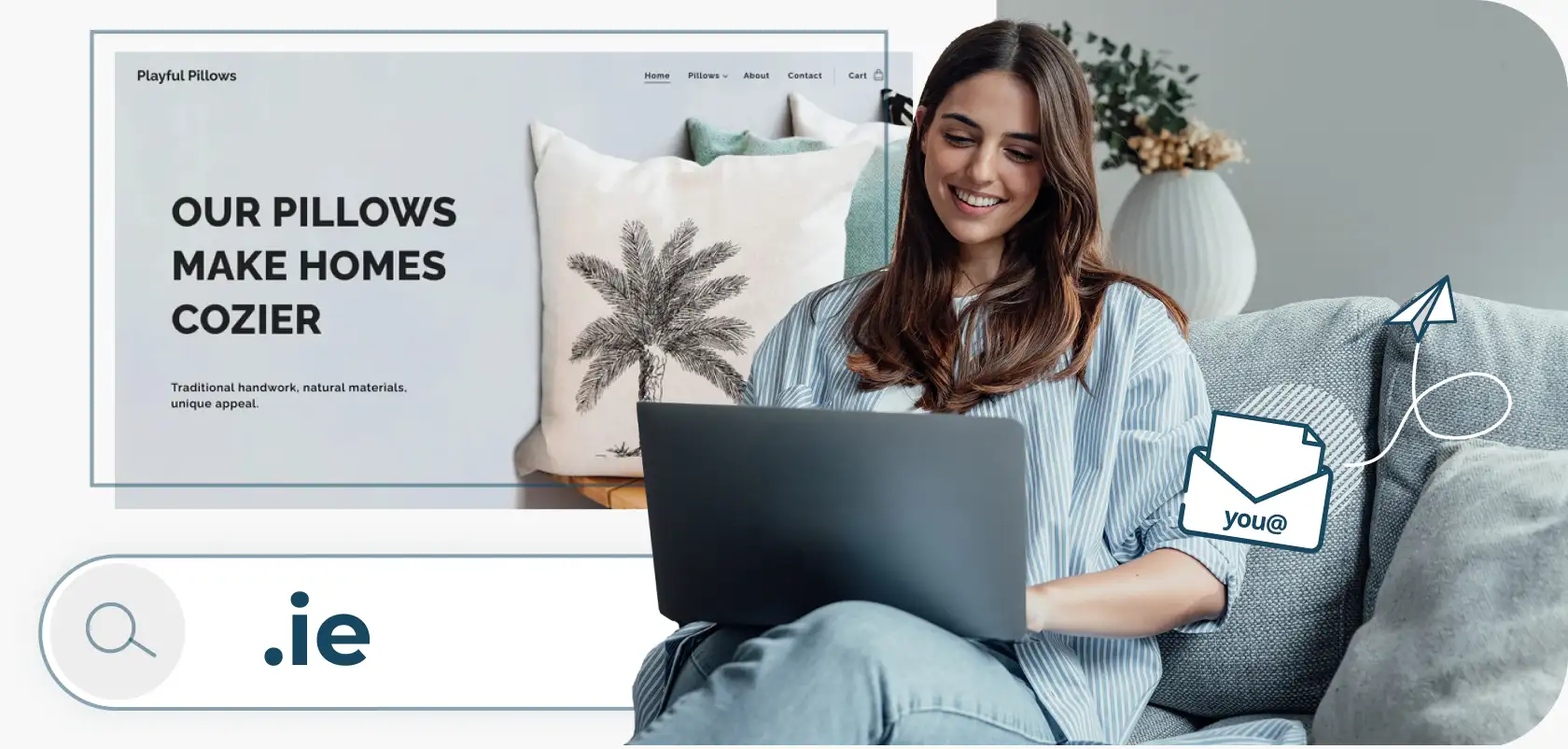 Domain and email feature shown with the Register365 Website Builder