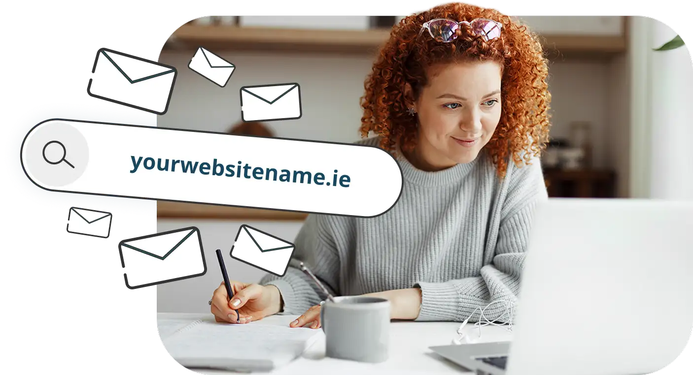 Irish domain shown with Register365 email hosting